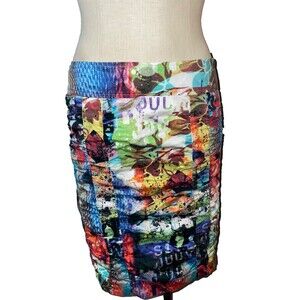 WOMAN Made in New York Women’s Ruched Pencil Skirt size 8 Full Zip Art to Wear